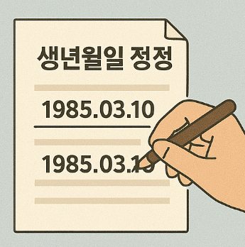 생년월일 정정 승인