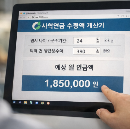사학 연금 수령액 계산기