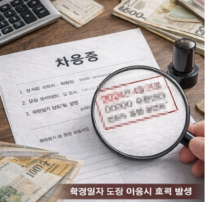 차용증 확정일자 등기소