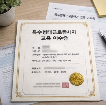 특수형태근로종사자 이수증