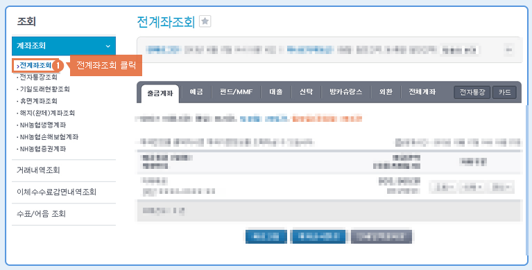 농협 계좌조회