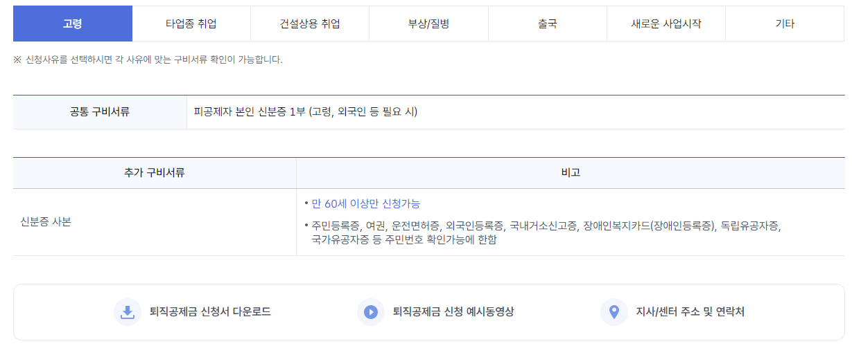 건설근로자 공제회 퇴직금 서류