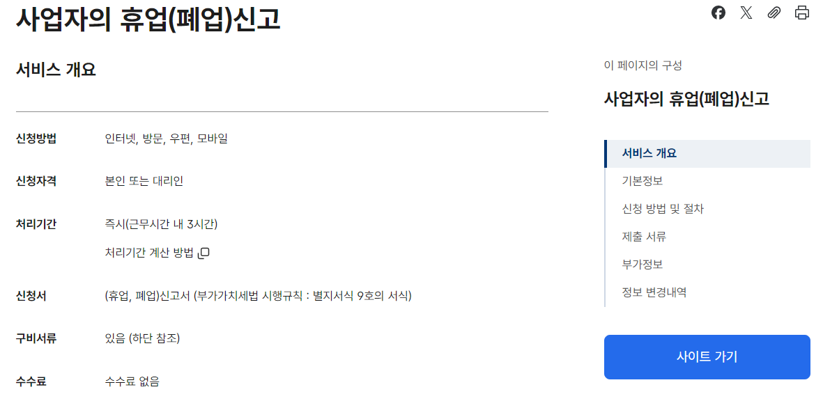 사업자 폐업 신고 방법