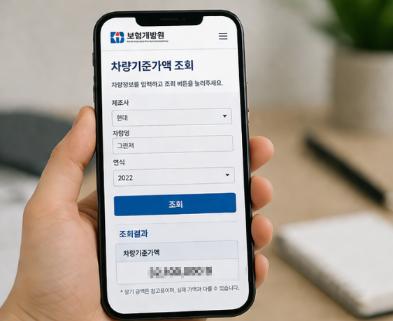 차량기준가액 조회 전 정보