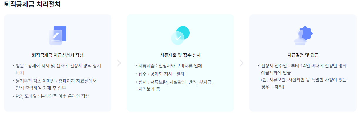 퇴직공제금 수령