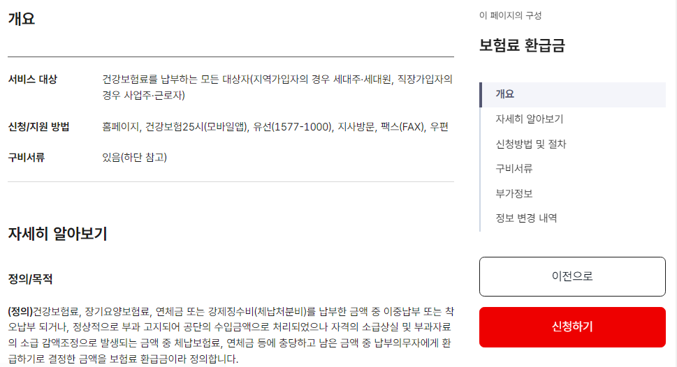 의료비 환급 신청